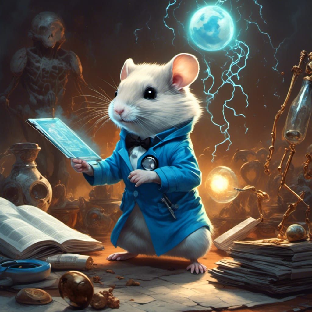 Hamster as Doctor Manhattan in Anime Style