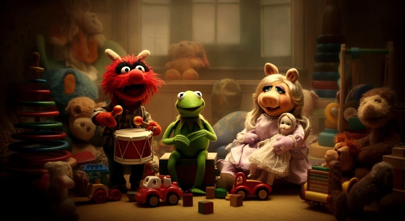 Hyperrealistic Muppet Babies Playing in Nursery