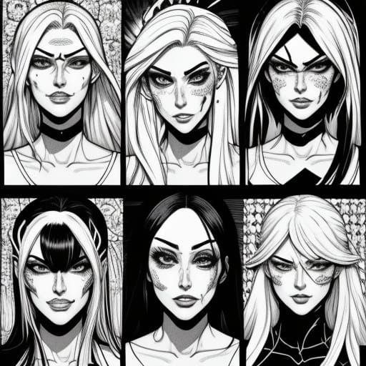 Idiotic Beauty in Grotesque Manga Comic Scene