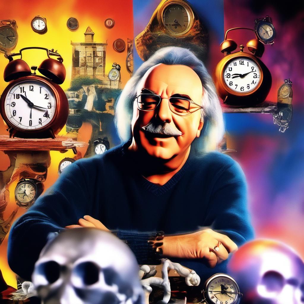 Surrealism Portrait with Melting Clocks and Distorted Object...