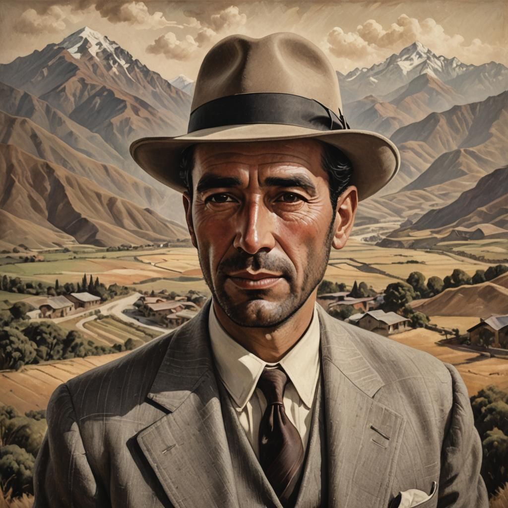 1930s Chilean Man Portrait in Photorealistic Style