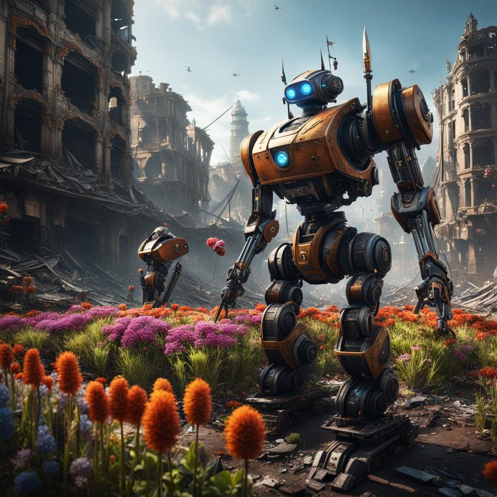 Robots Bring Life to War-Torn City