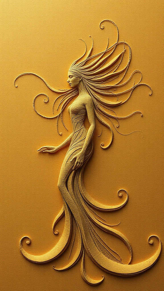 Sand Witch in Surreal Mystical Landscape