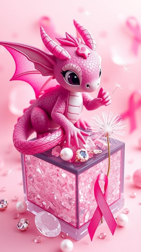 Pink Dragon's Wish: A Whimsical Watercolor Illustration