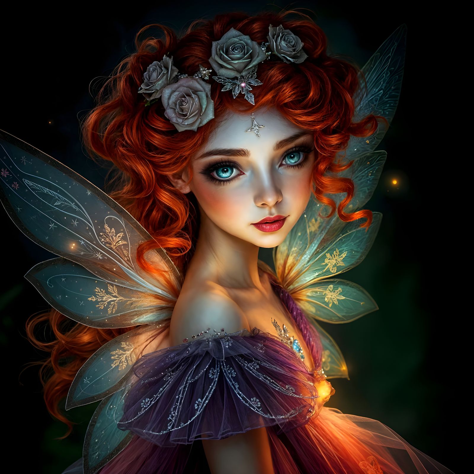Mystical Fairy in Enchanted Evening Gown