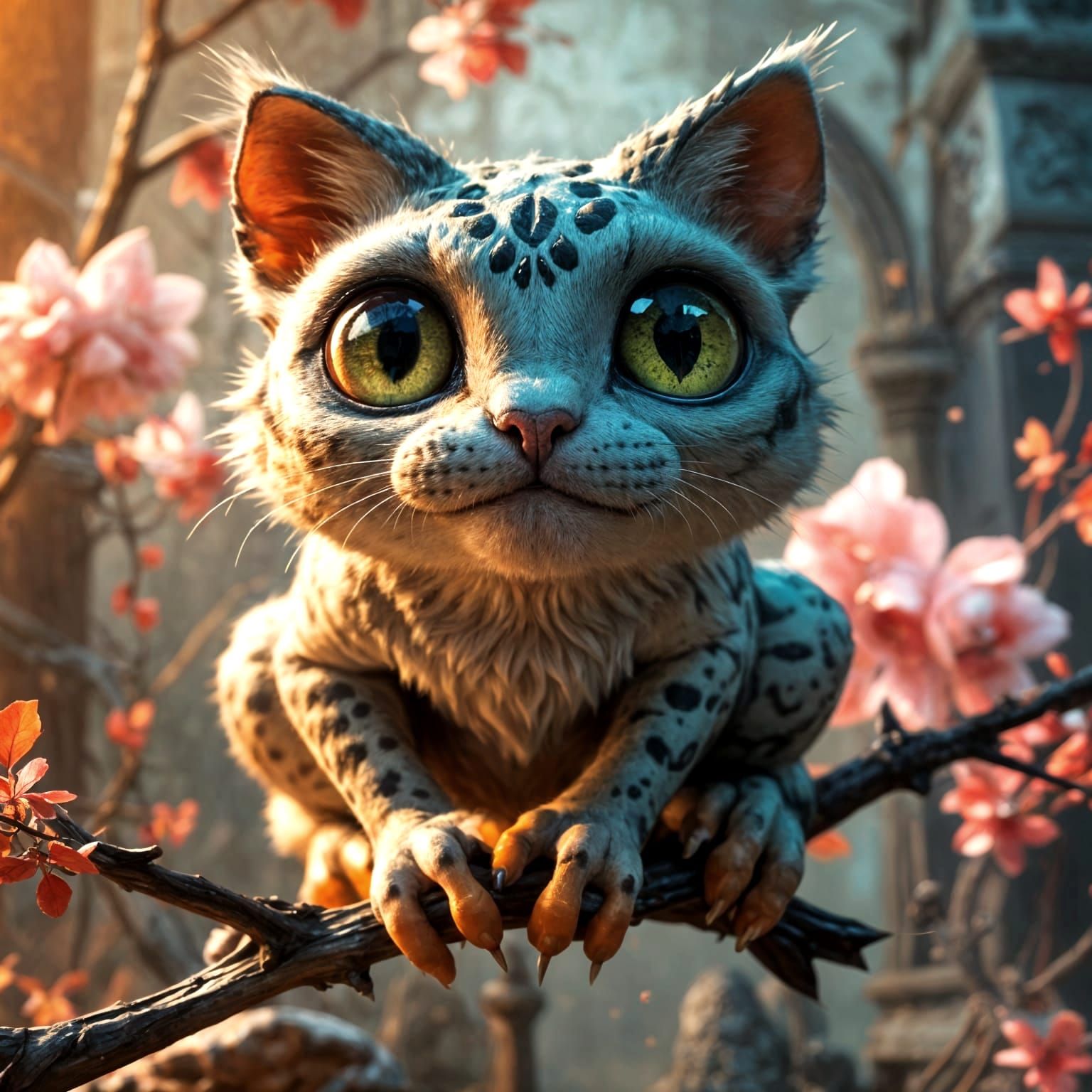 Dark Fantasy Gargoyle Cat-Frog Hybrid