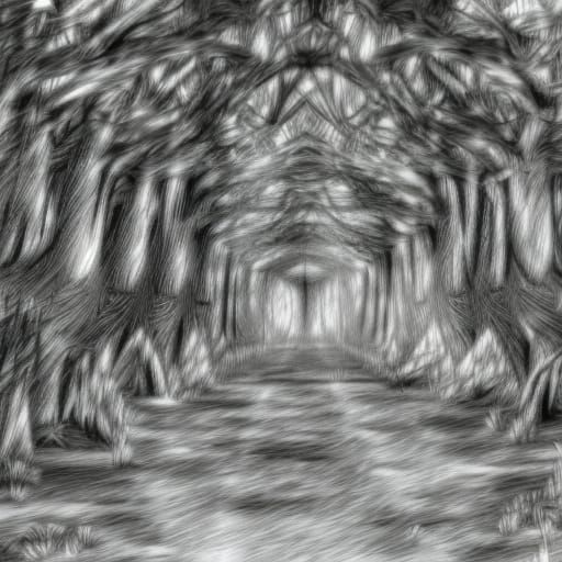 Detailed Pencil Sketch of Forest in Cool Colors