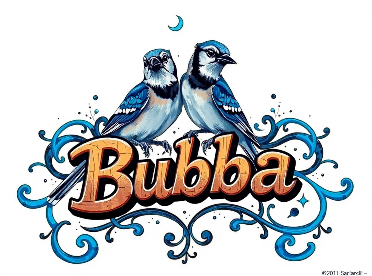 Bubba Logo with Blue Jays in Graffiti Art