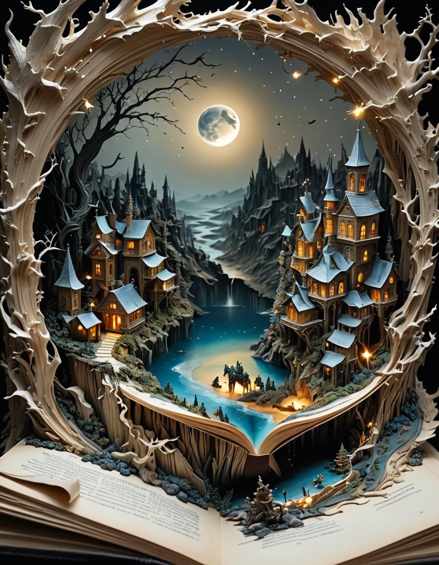 Fantasy World Arising from Pop-Up Book