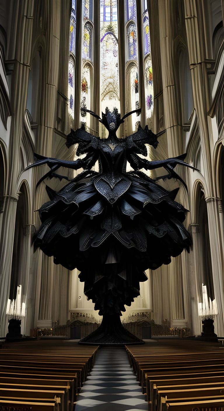 Baroque Fashion Figure in Cathedral
