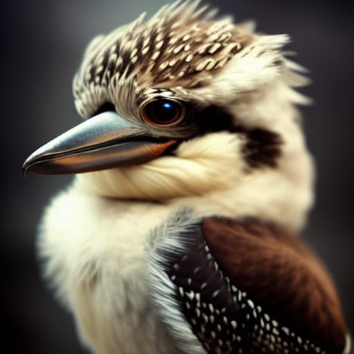 Adorable Baby Kookaburra: Digital Matte Painting