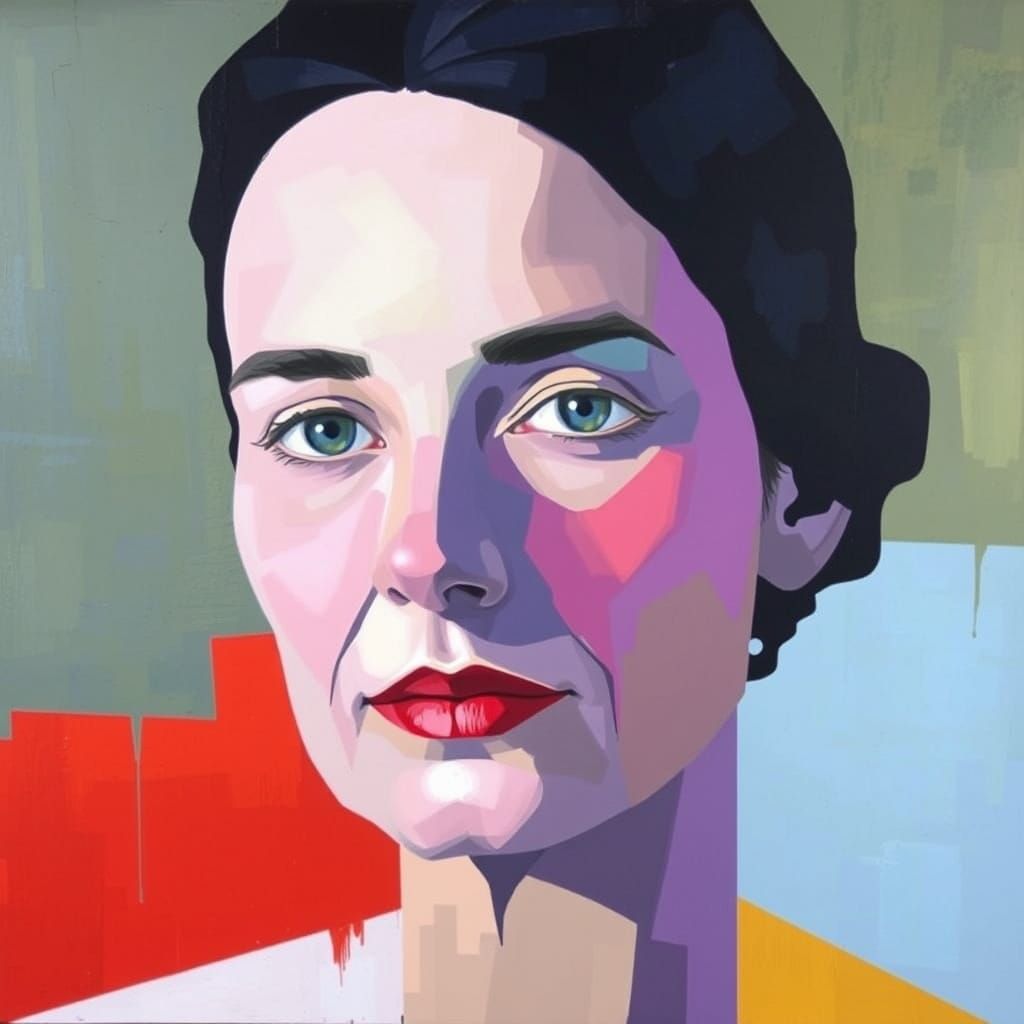 Iridescent Geometric Abstract Portrait