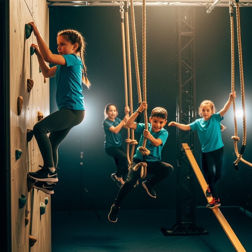 Kids Conquer Ninja Obstacle Course: Cinematic Film Still