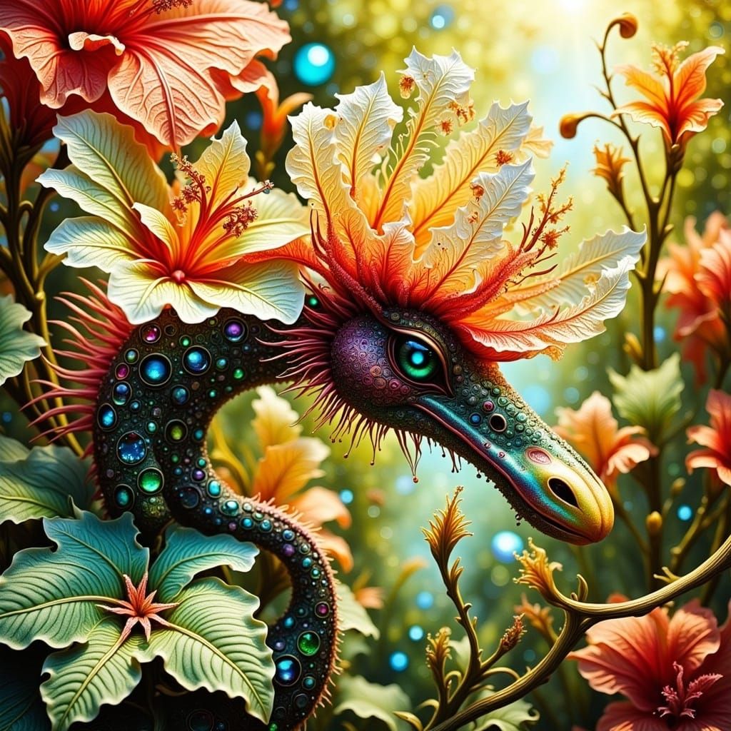 Exquisite, Photorealistic Masterpiece of Luminous, Alien Hyb...