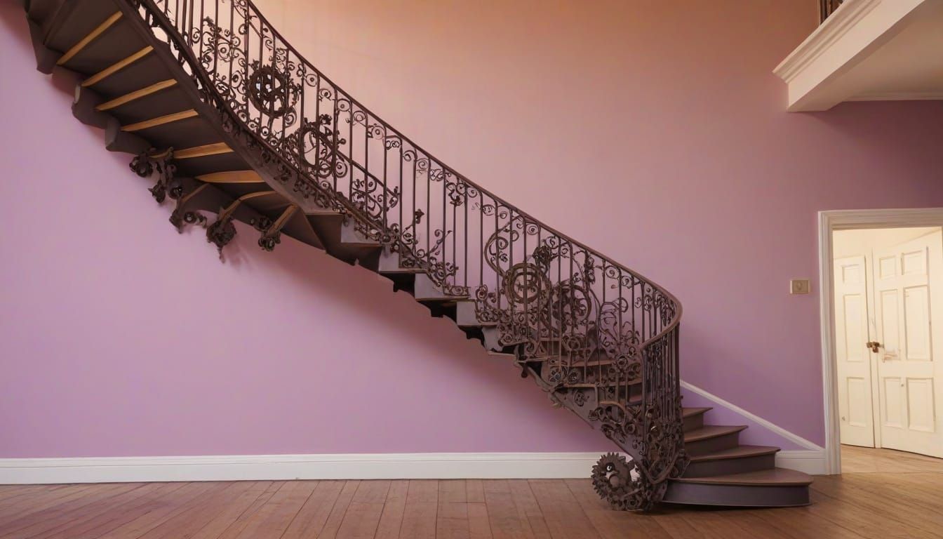 Ethereal Iron Staircase in Timeless Void