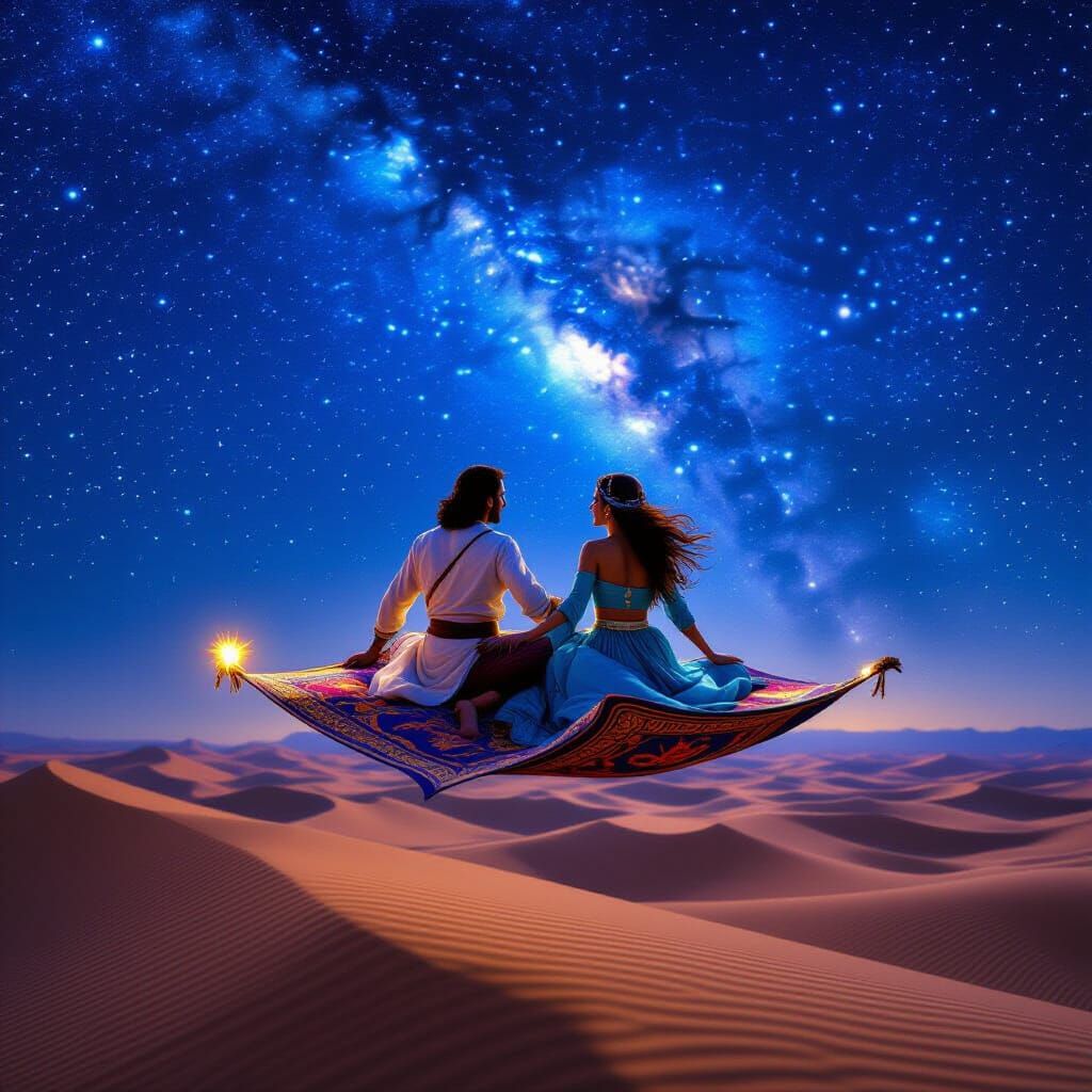 Aladdin and Jasmine's Starry Night Desert Flight