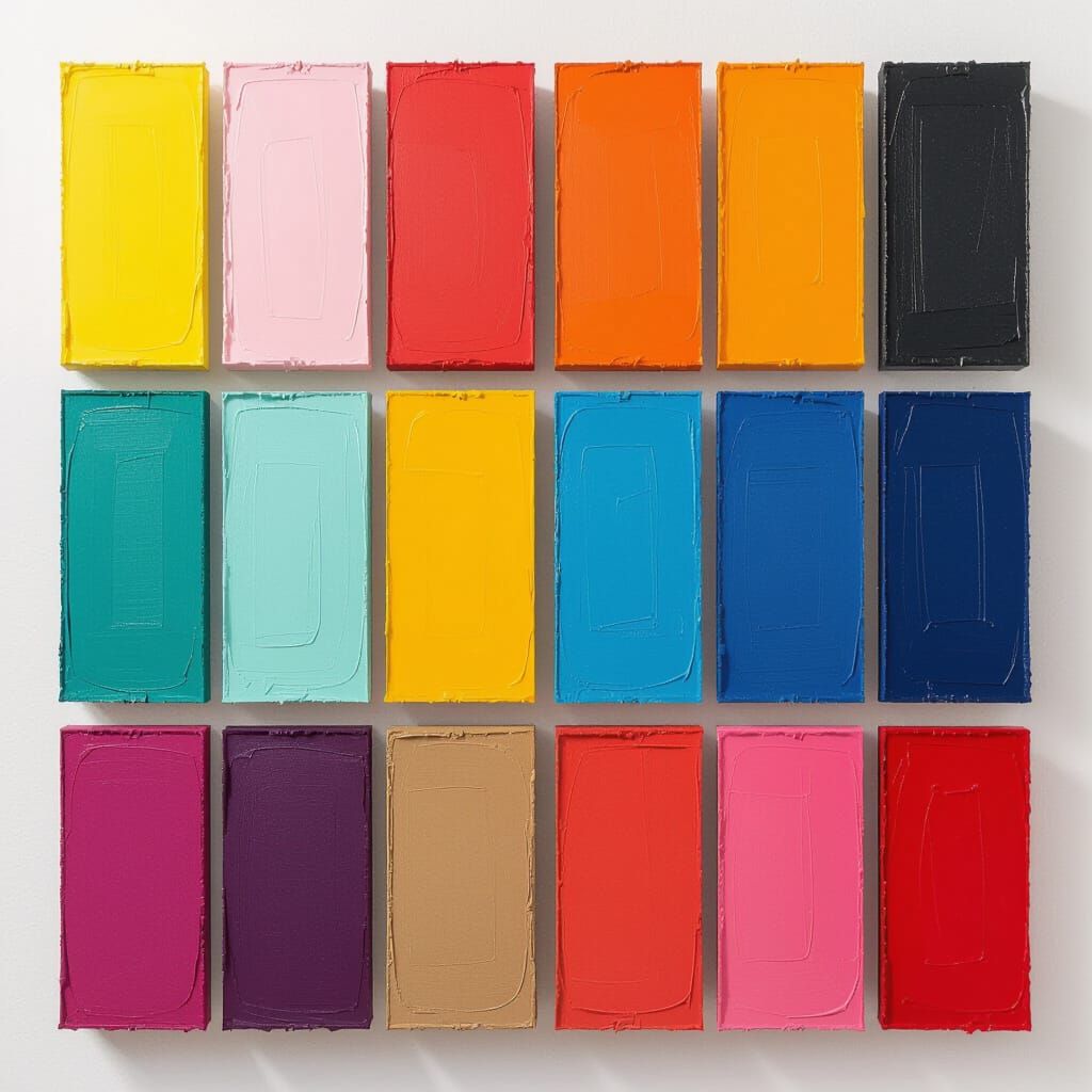 Twelve Curated Color Palettes on Minimalist Canvas