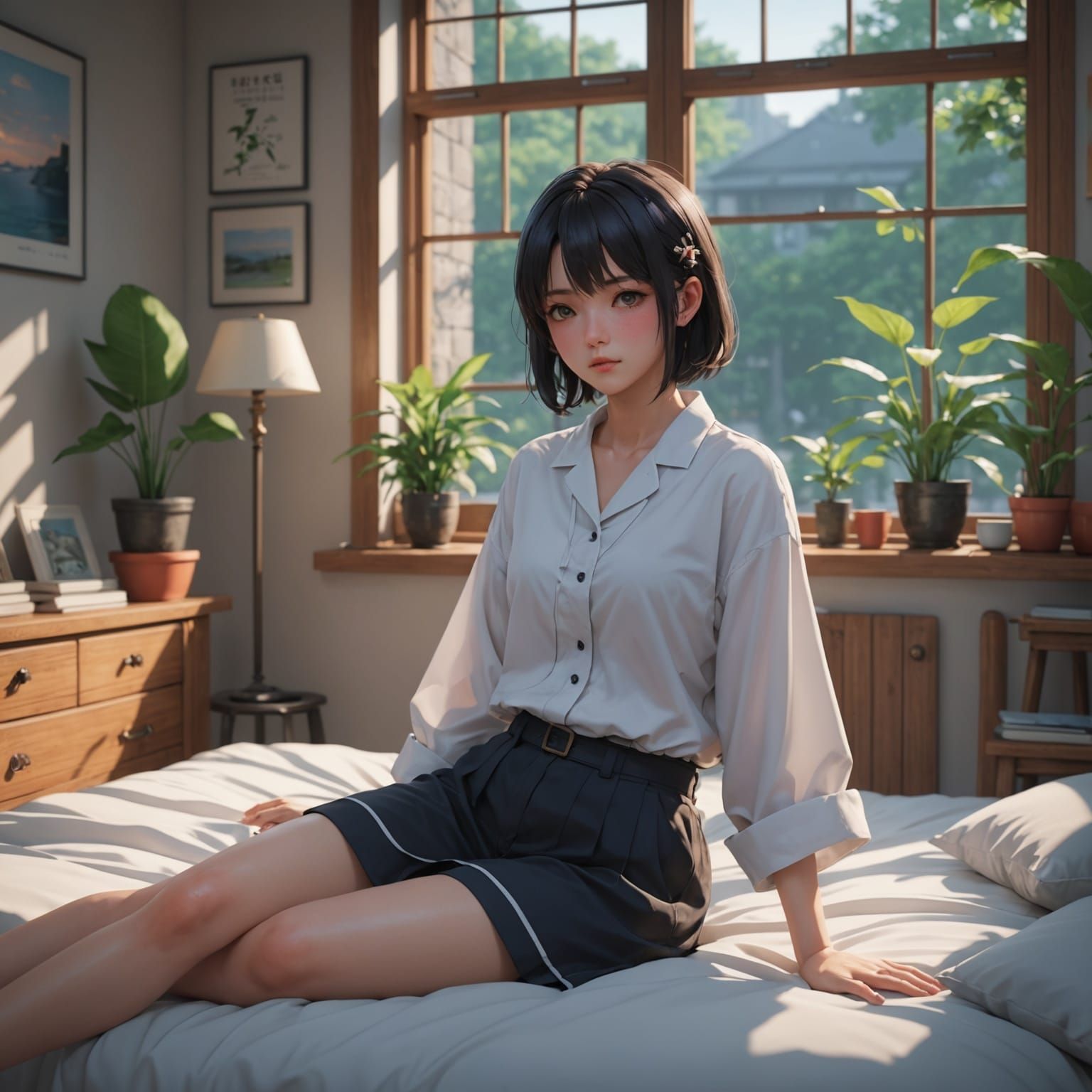 Detailed 3D Anime Art Inspired by WLOP