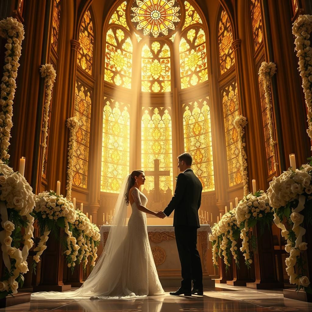 Enchanted Wedding Ceremony in Golden Cathedral