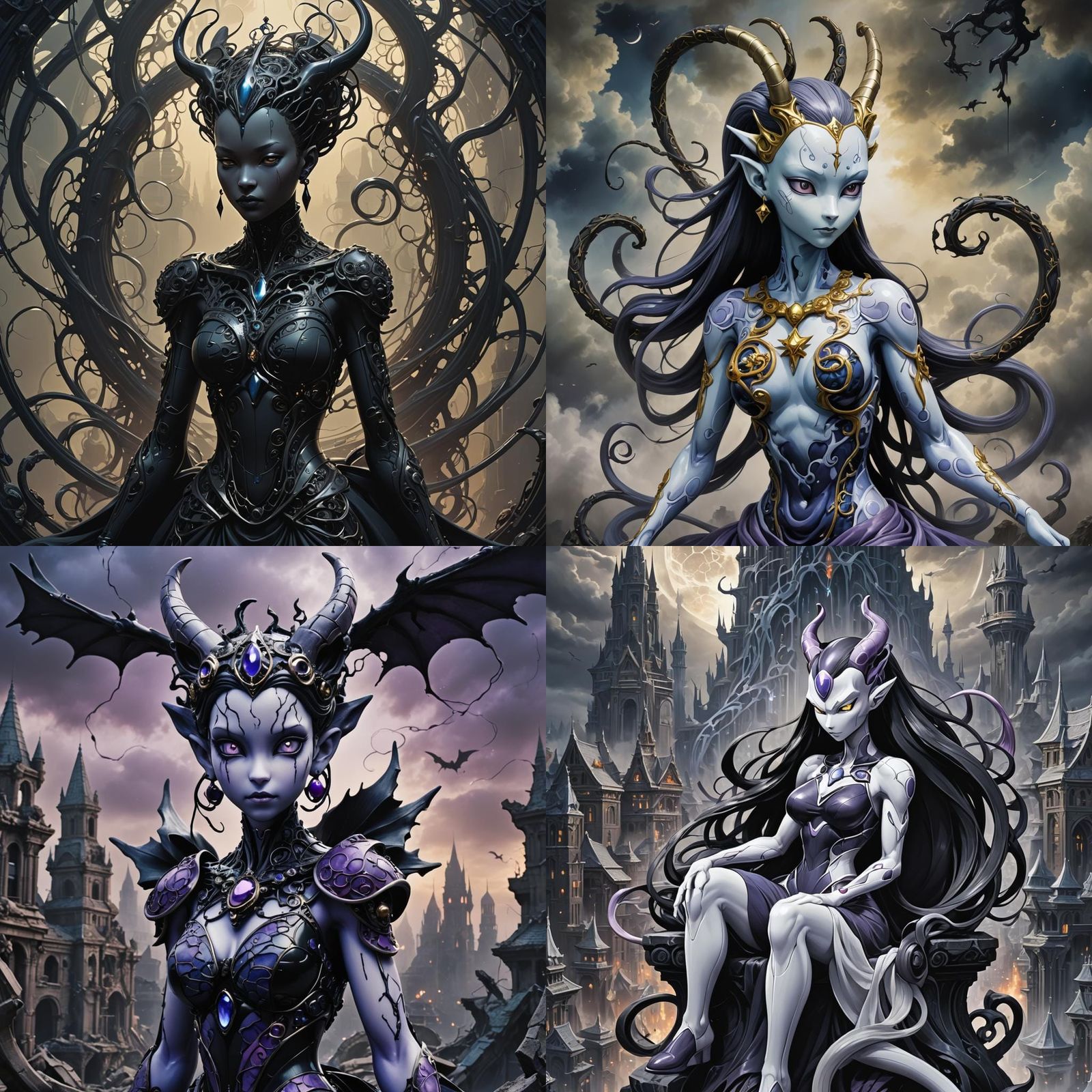 Demonic Porcelain Princess Mewtwo: Detailed Matte Painting