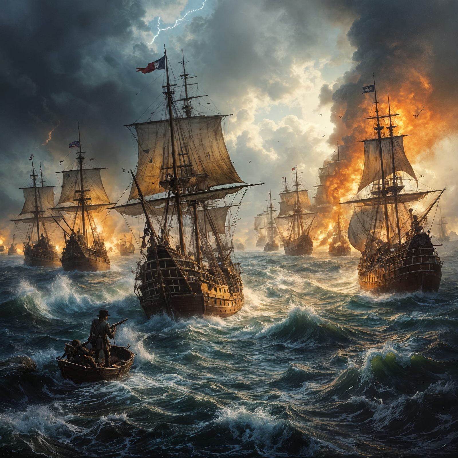 Pirate Fleets Clash in Stormy Kingston Bay