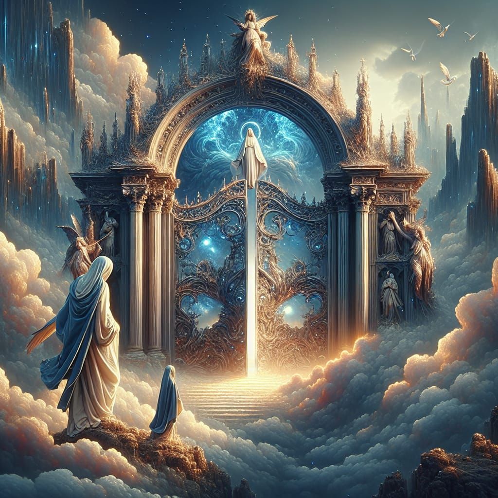 Holy Mary at Heaven's Gate: Fantasy Concept Art