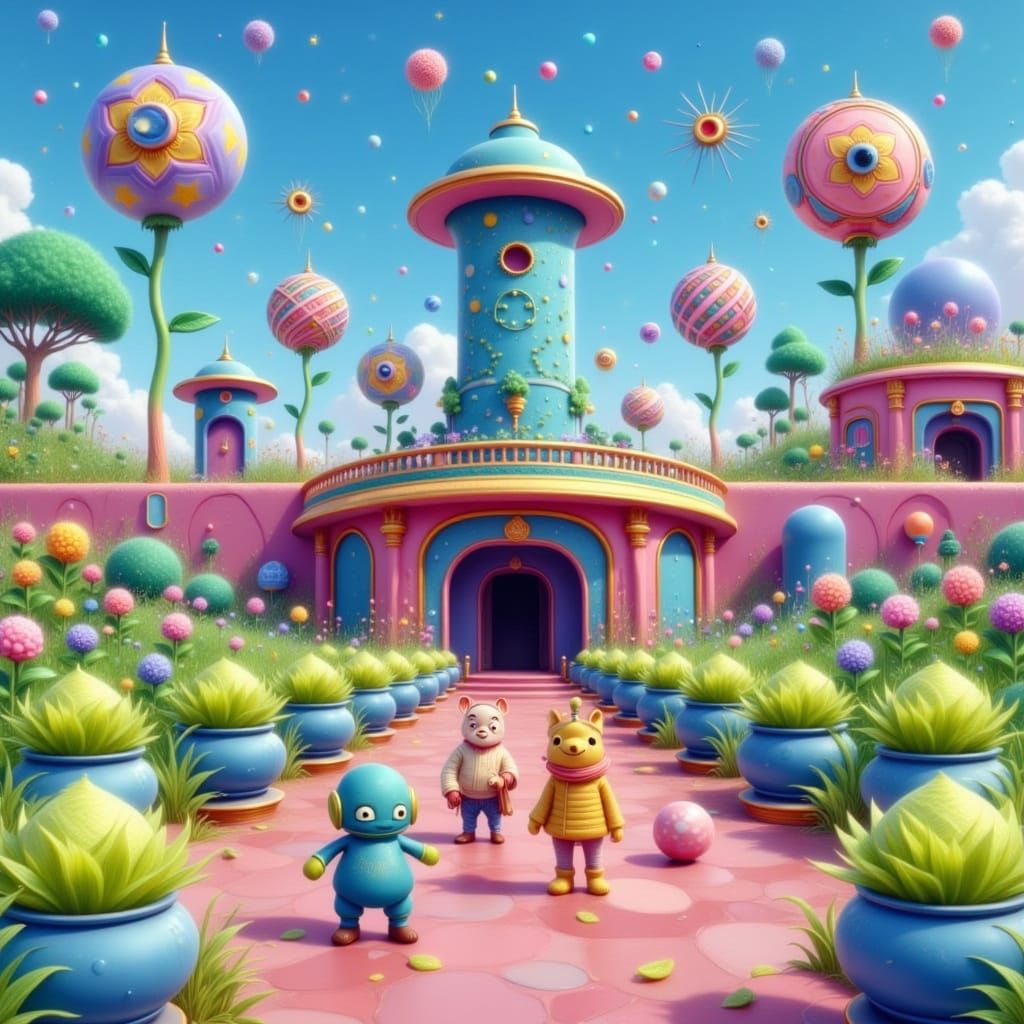 Holographic Astral Cosmic Illustration in Mixed Media