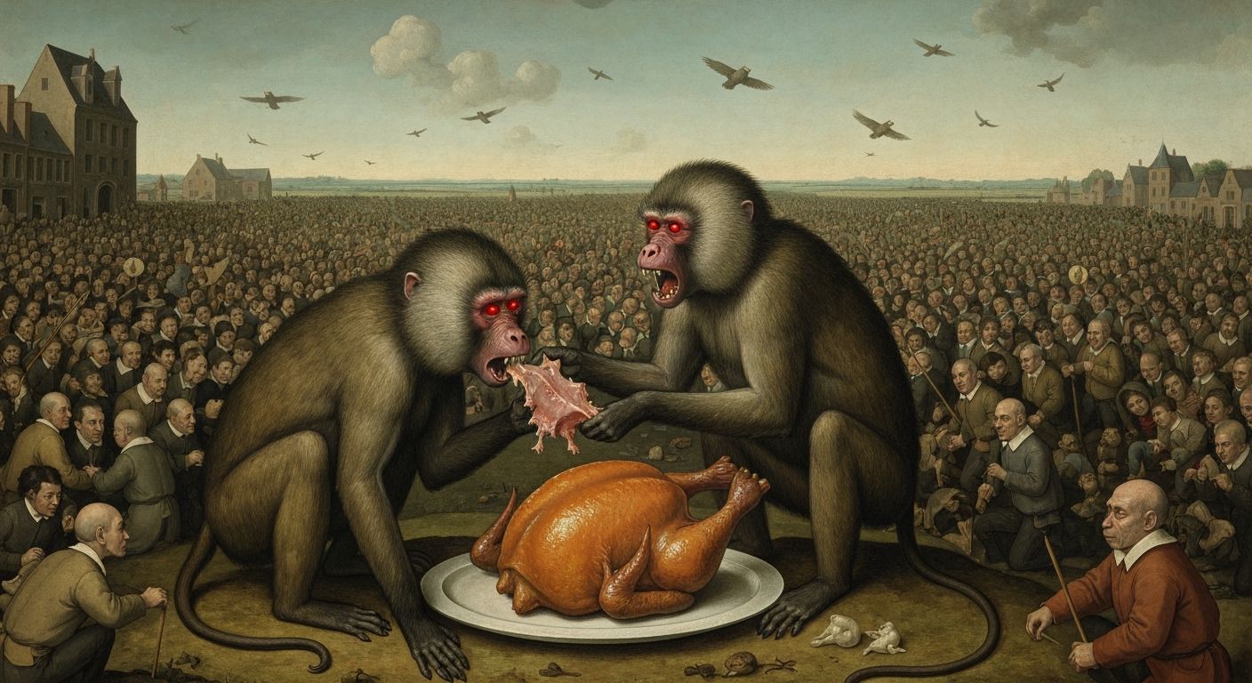 Baboons Devour Turkey in Hellish Belgian Landscape
