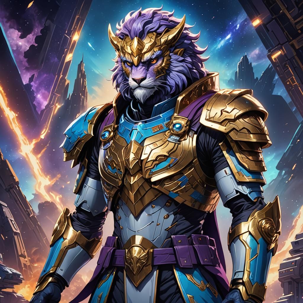 Galactic Captain Portrait in Anime Style