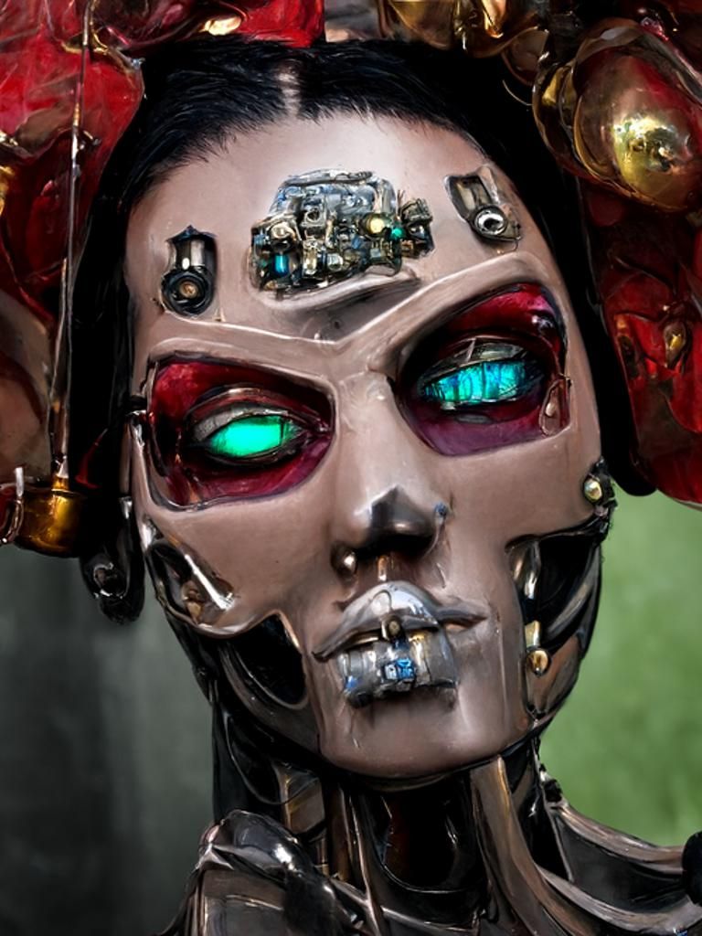 Steampunk Cyborg Sovereign of Circuits: 3D Cyberpunk Art