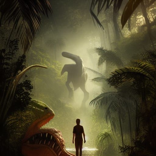 Jurassic Park: Dark Fantasy Concept Art in 8k