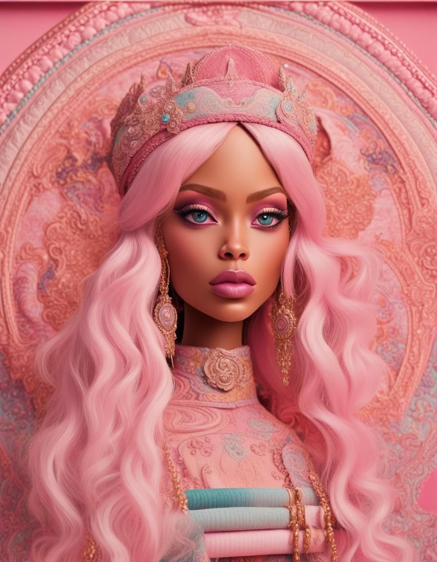 Freya Cowgirl Goddess in Rococo Pastel Sunset