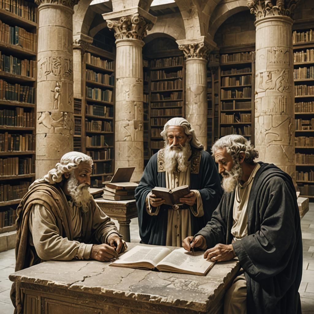 Scholars at the Library of Alexandria