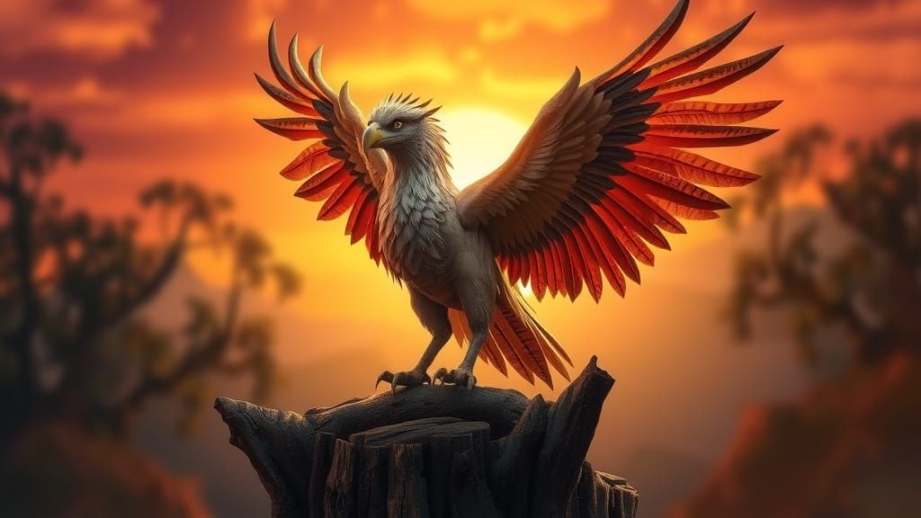 Gryphon in Golden Light, Regal and Wise