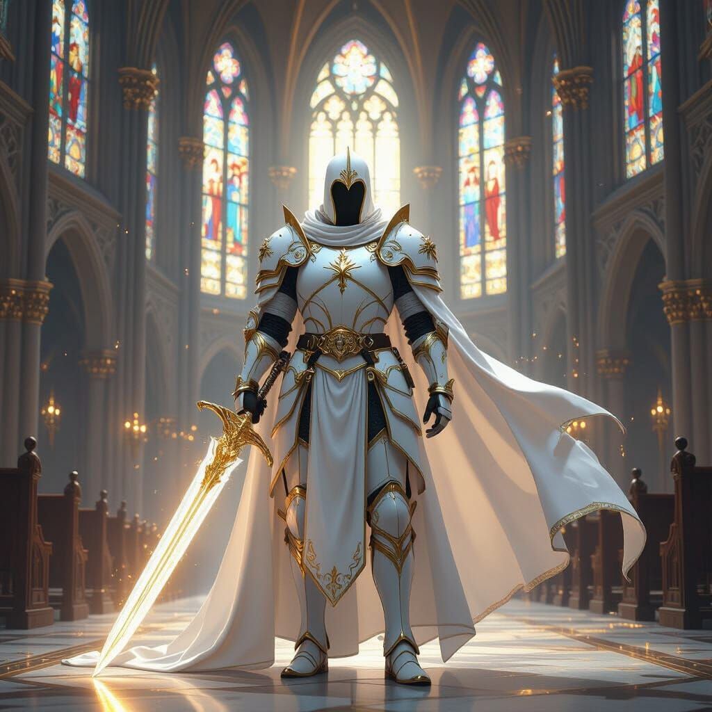 Paladin in Cathedral, Digital Painting