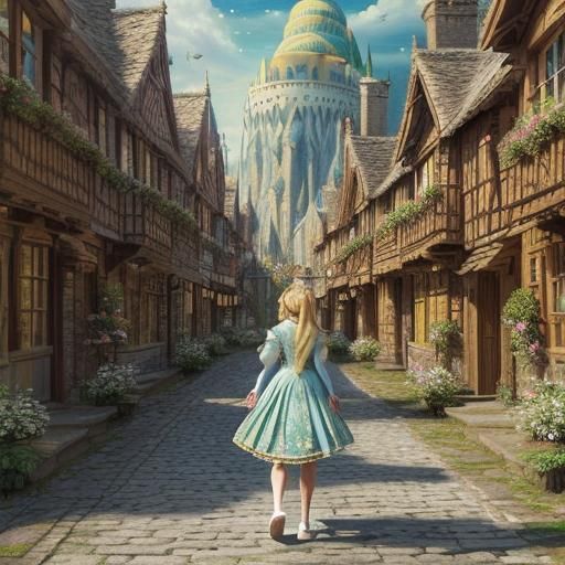 A (hyperrealistic:1.1)(beautiful princess:1.3) with long blo...