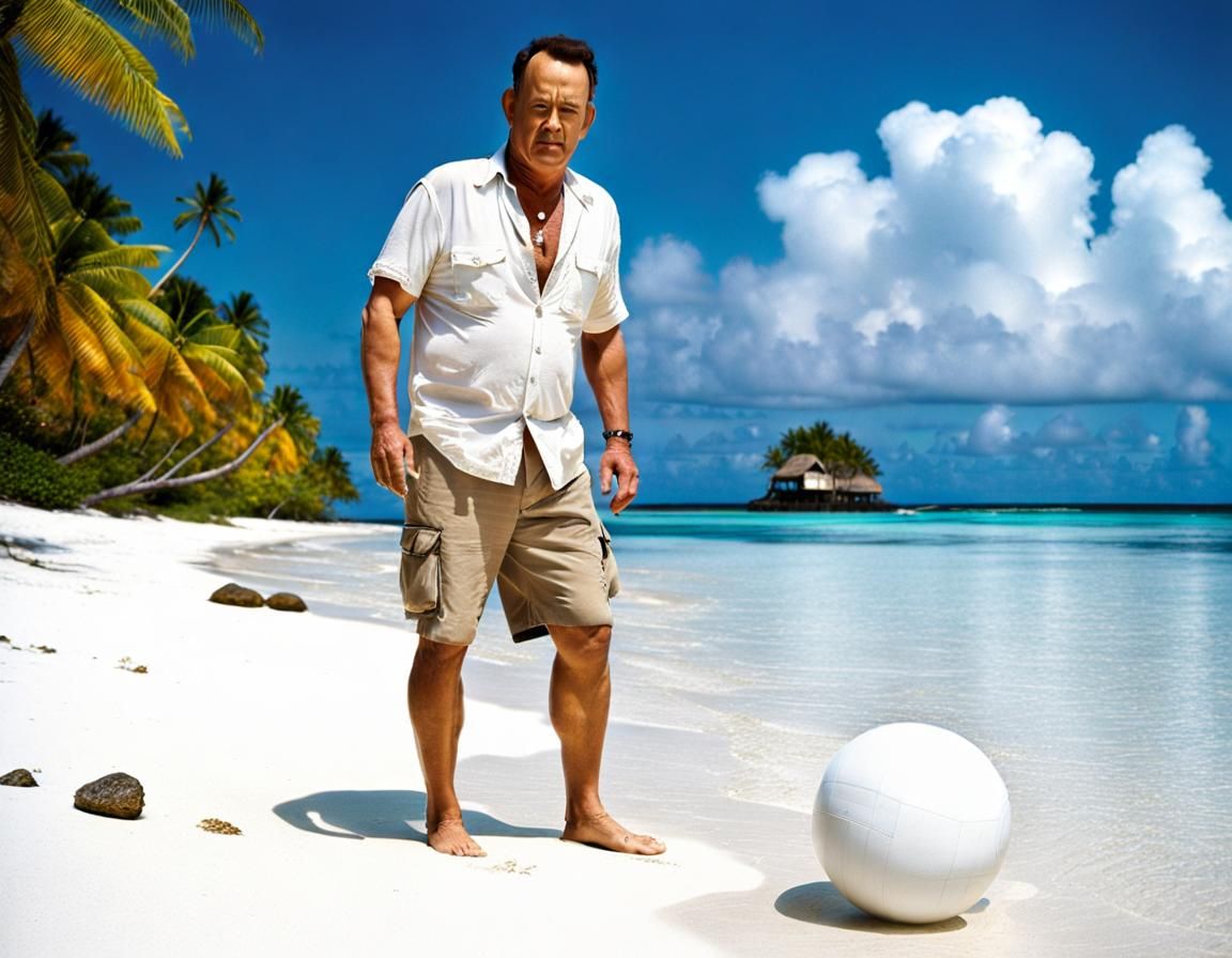 Tom Hanks's Dilemma: Volleyball or Treasure Chest?