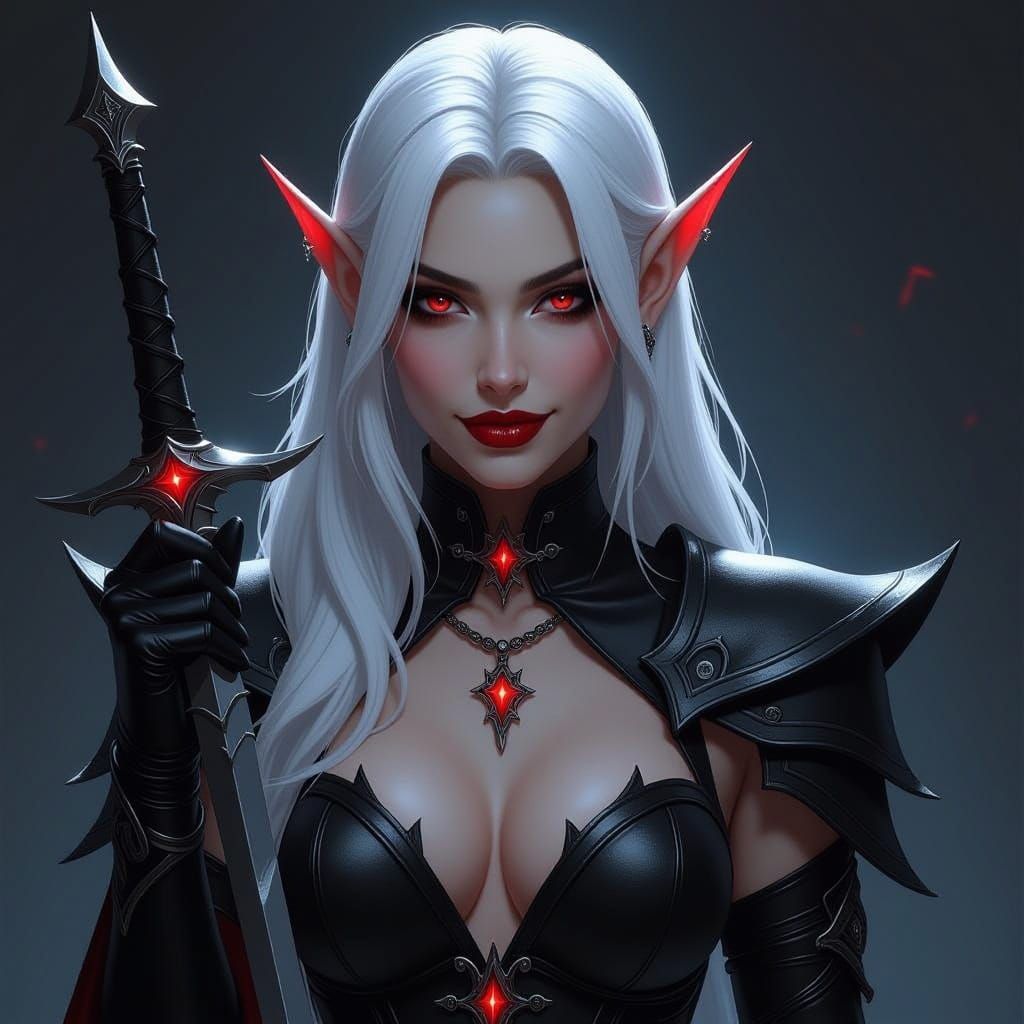 Night Elf Assassin with Venomous Dagger in Hyperrealistic St...