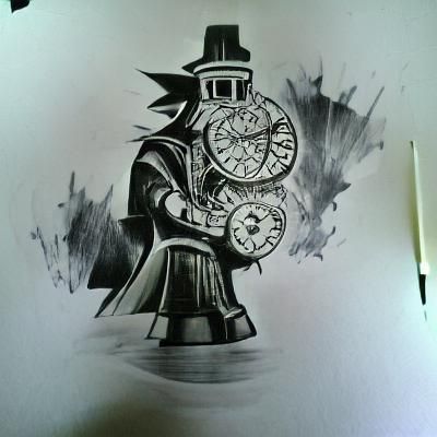 Detailed Ink Drawing with Intricate Linework