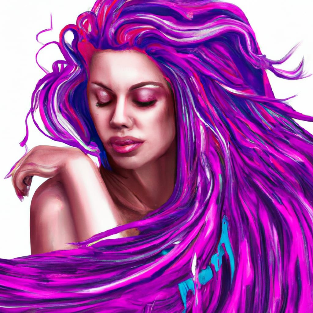 Colorful Graffiti Art of Girl with Pink Hair