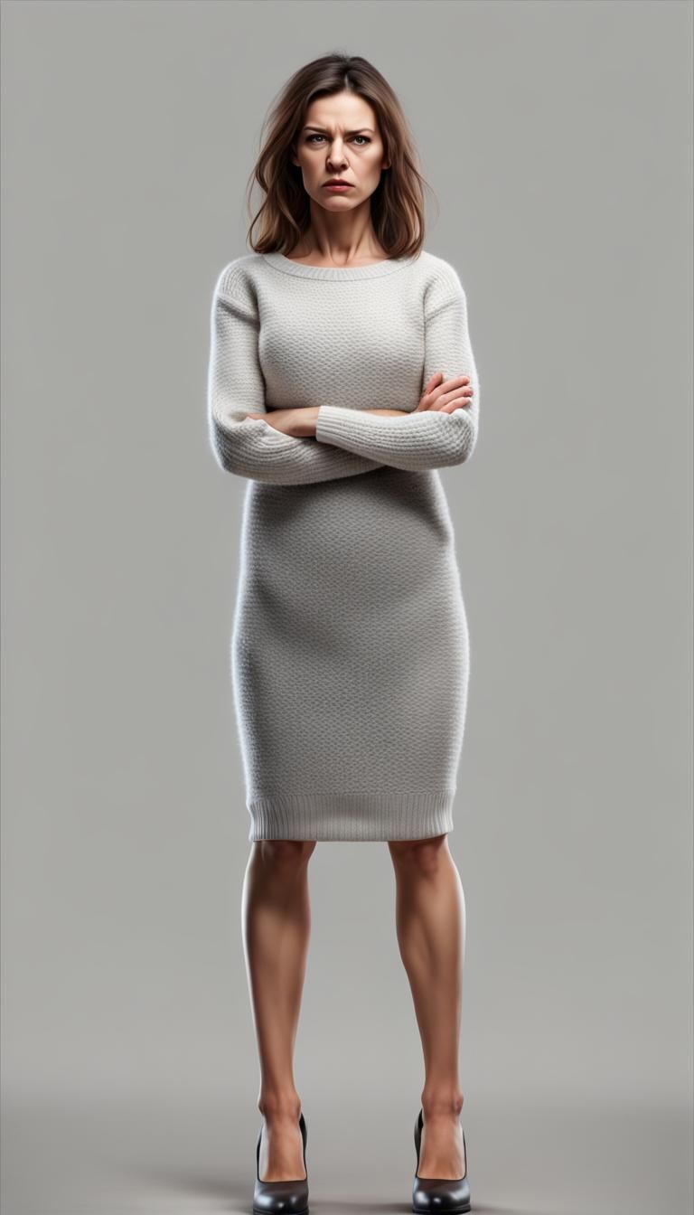 Angry Woman Commands Attention in Photo-Realistic Style