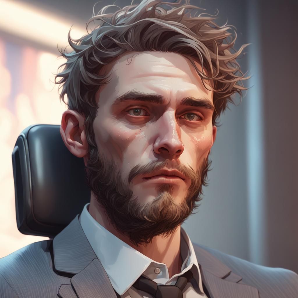 Sickly Man in Wheelchair: Detailed Portrait