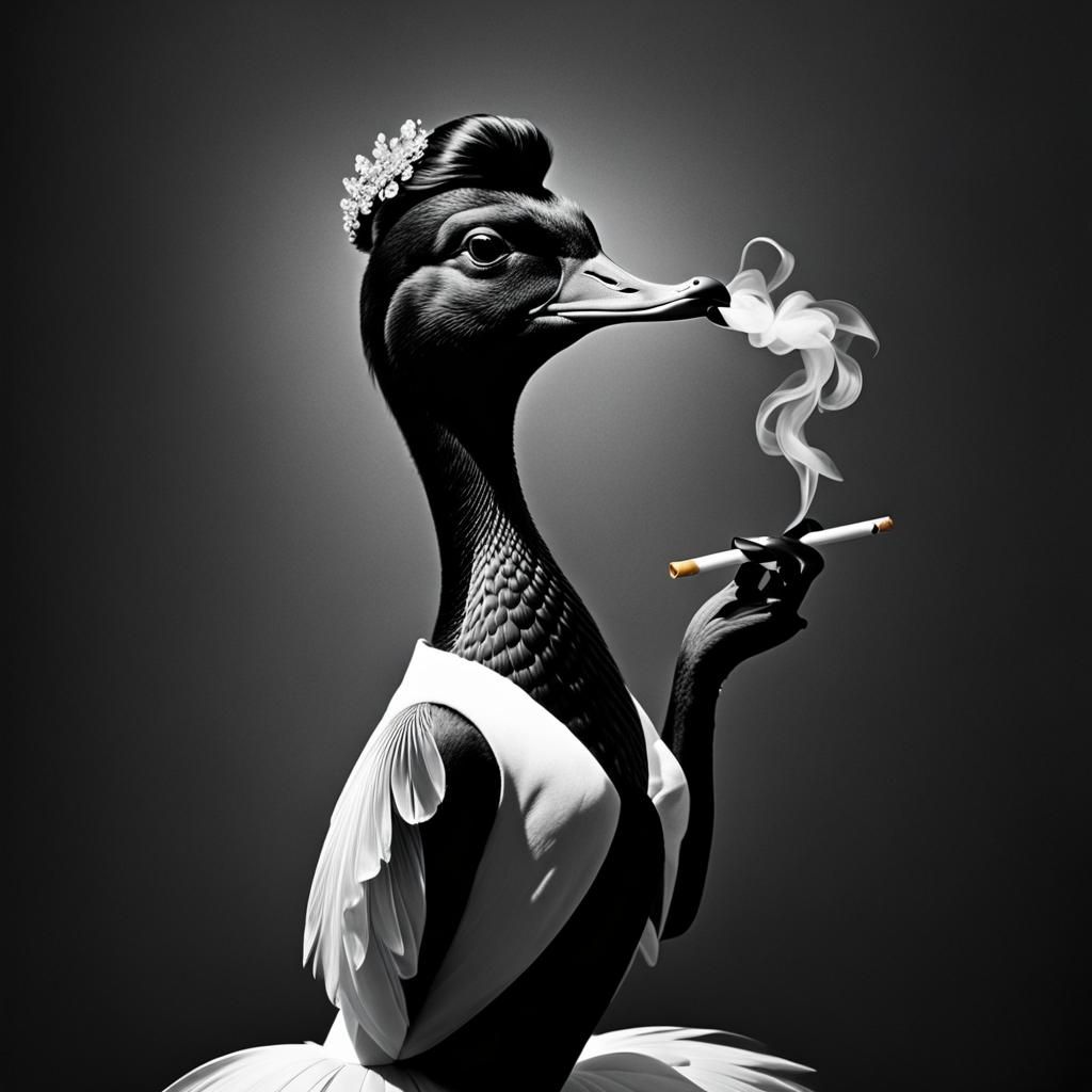 Duck in Style of Audrey Hepburn Photograph
