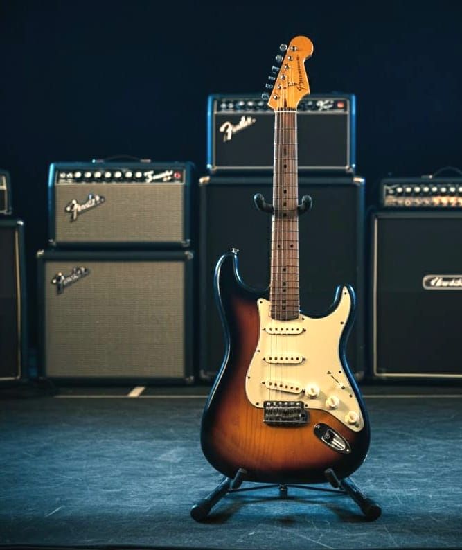 The Iconic Fender Stratocaster in a Cinematic Setting