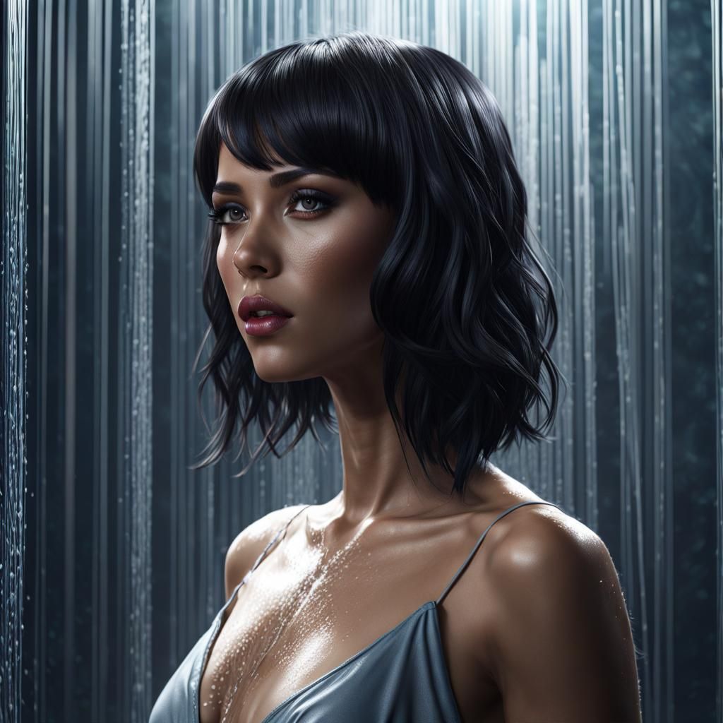 Woman in Shower: Detailed Matte Painting in Unreal Engine