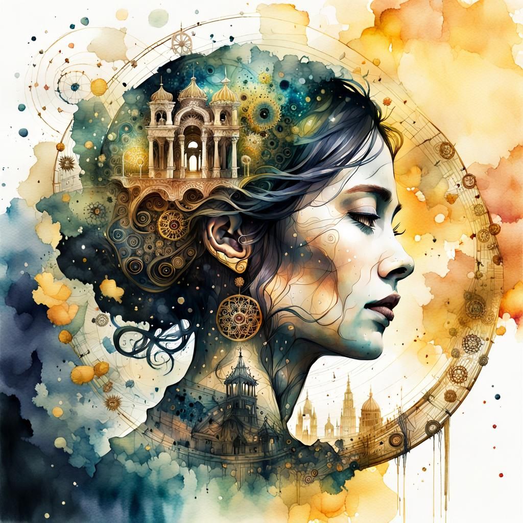 Book of Life: Digital Watercolor Double Exposure