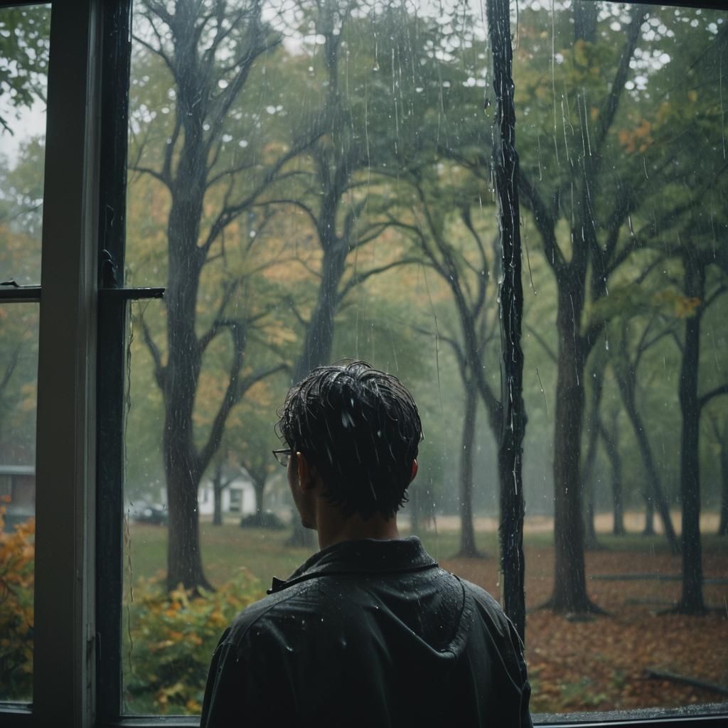 Dramatic Film Still: Stormy Window View