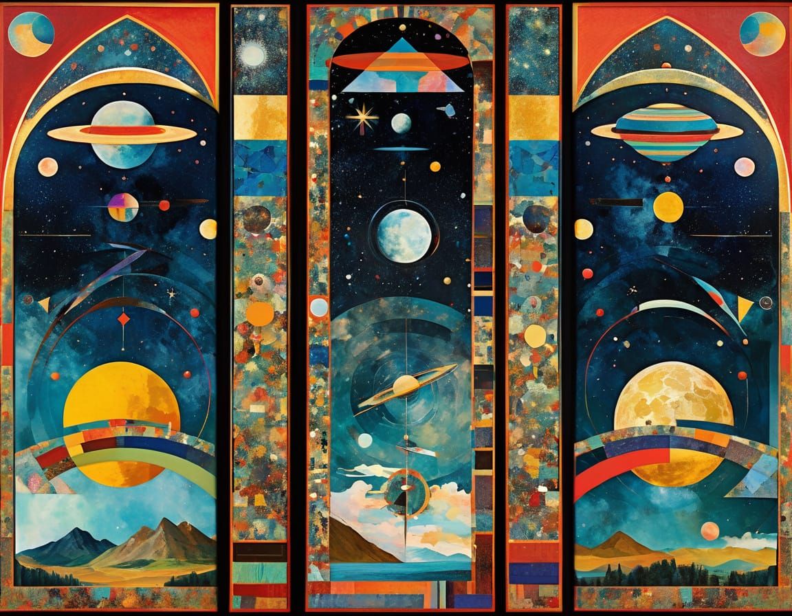 Geometric Masterpiece in Cosmic Mannerist Style