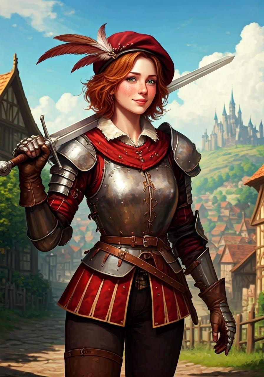Renaissance Female Warrior in Landsknecht Attire