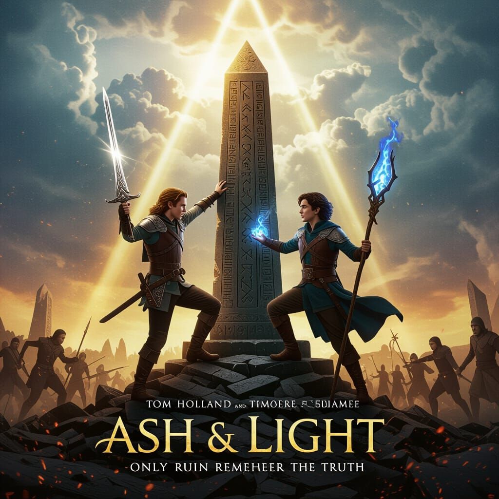 Epic Fantasy Movie Poster: Ash & Light
